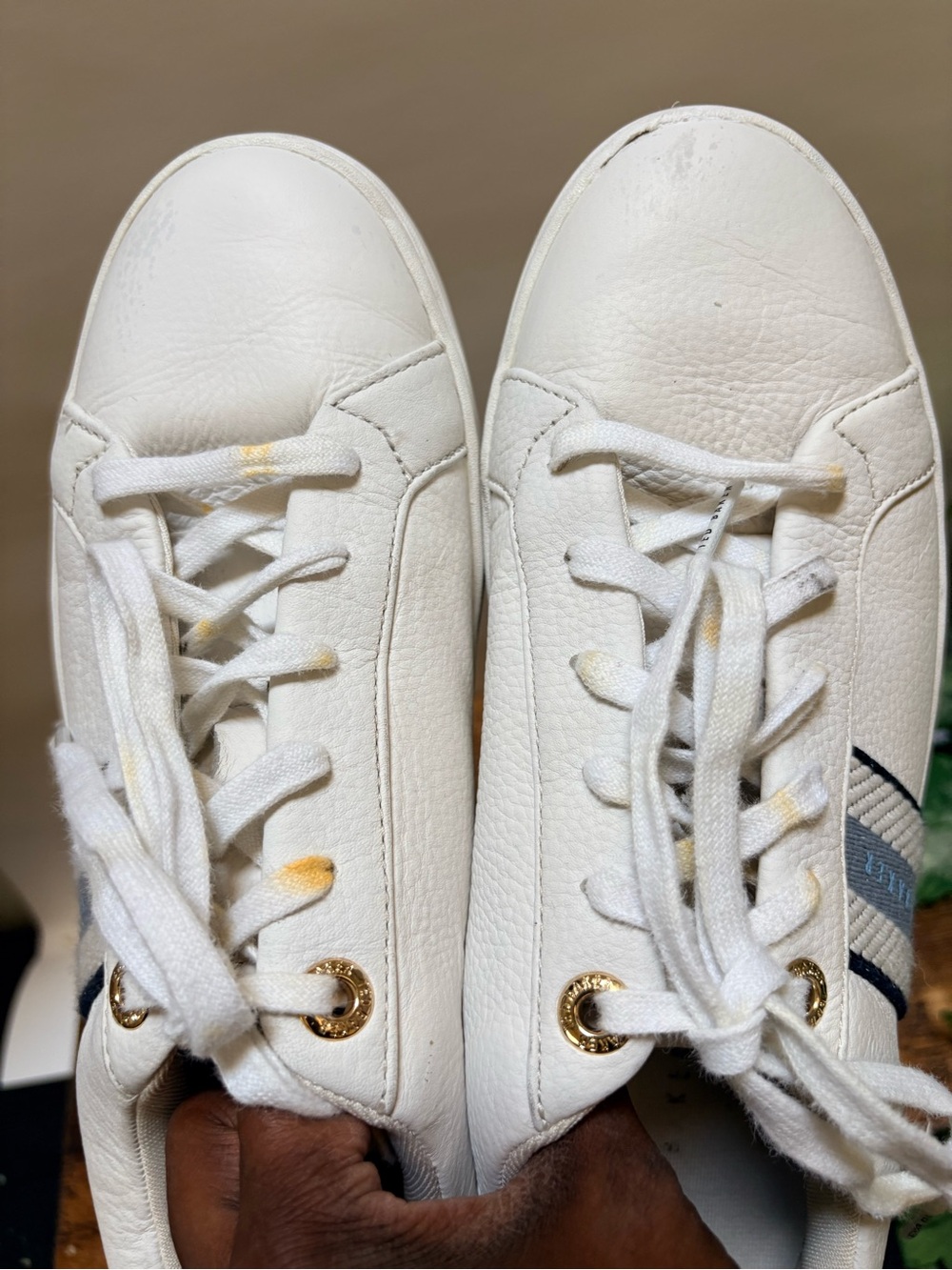 Ted Baker | "Bailey" Leather Tennis/Trainer Shoes - Women's 8, White/Blue - Picture 3 of 9